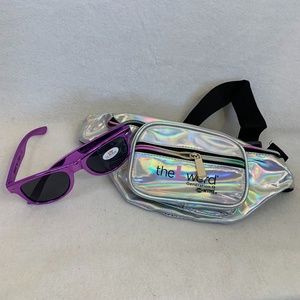 The L Word Fanny Pack and Sunglasses NWT Iridescent polyurethane